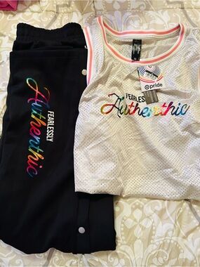 Pride Fearlessly Authenthic jersey and joggers Set - White & Black unisex
